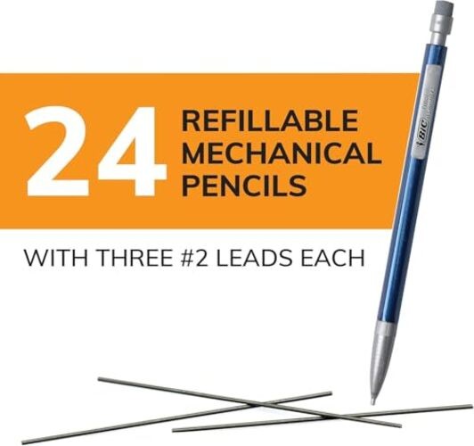 Xtra-Precision Mechanical Pencils with Erasers Barrel, Fine Point Black