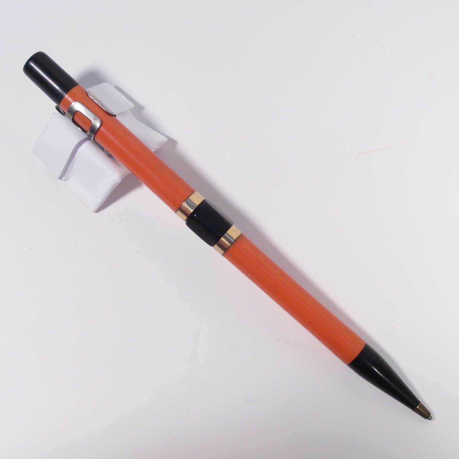 Vintage Antique Listo “Center Turn” Mechanical Pencil Orange Black Gold No 20?