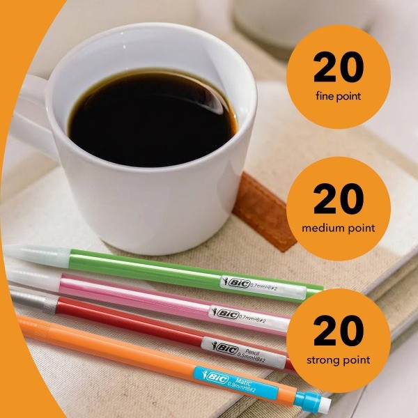 60pk 0.5mm, 0.7mm, & 0.9mm Mechanical Pencils: Back to School Supplies