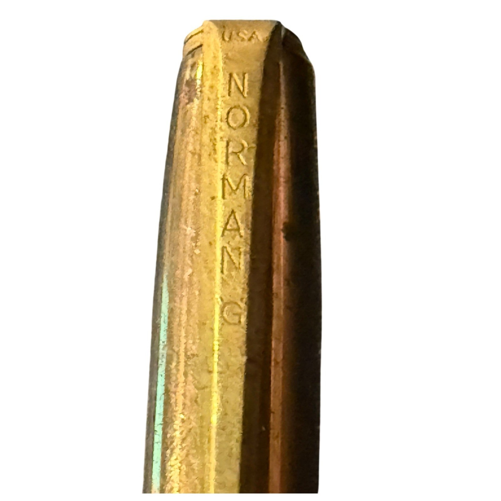 Vintage MCM Norman Mechanical Pencil Burgundy Plastic Gold Tone Office Retro USA