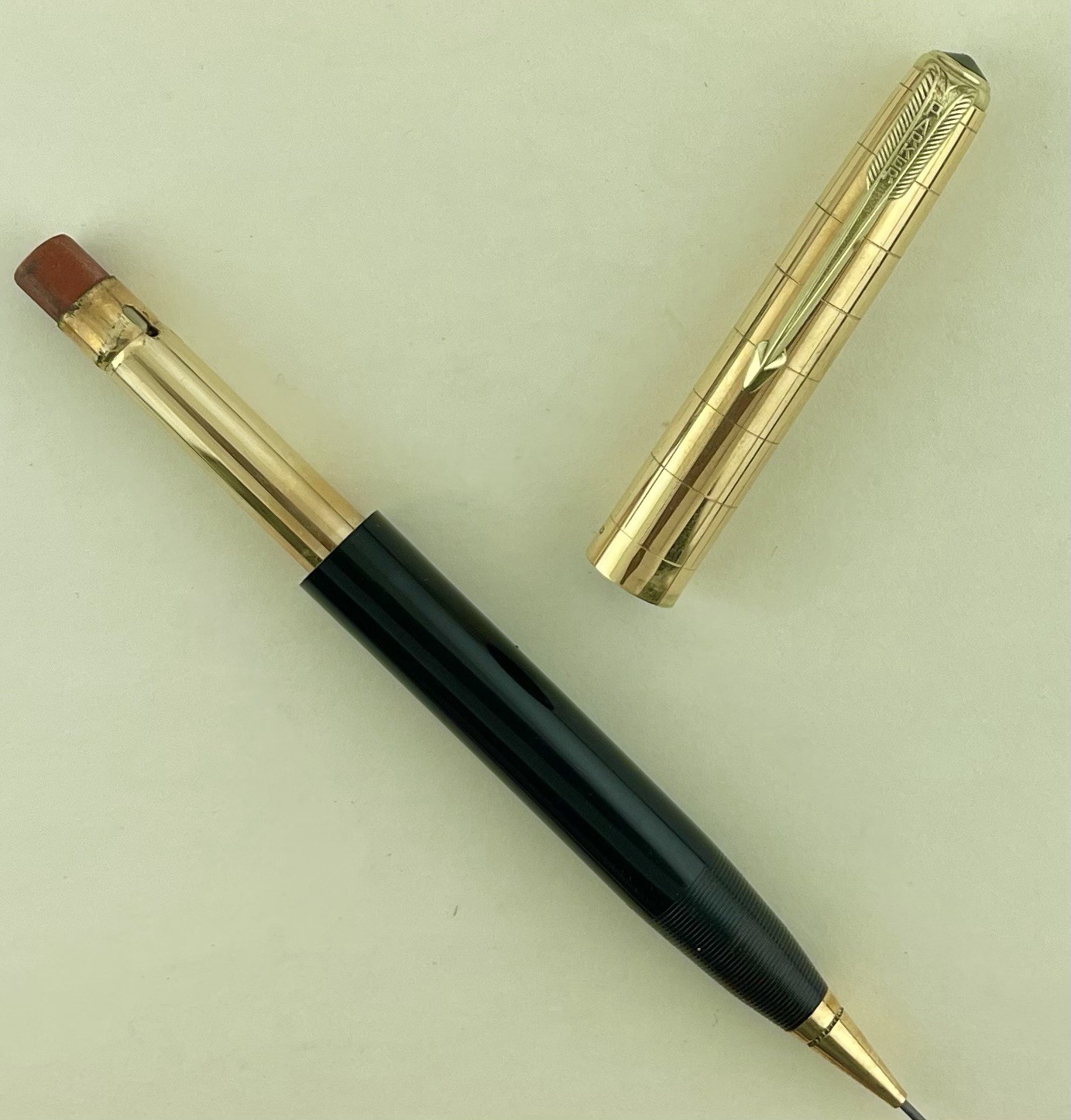 Parker 51 Pencil ~ To Match Fountain Pen ~ Windowpane ~ 14K Trim ~ Clean