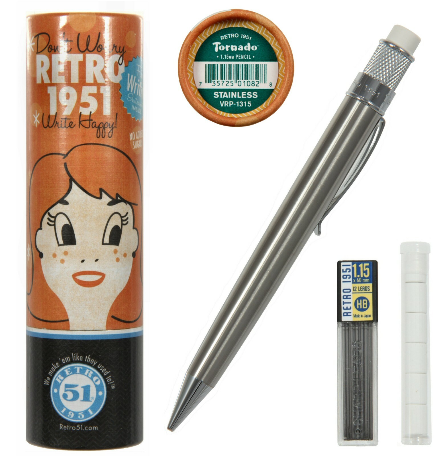 Retro 51 Stainless 1.15 mm Mechanical Lead Pencil #VRP-1315