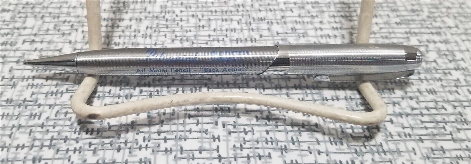 Vtg Ritepoint CADET Ribbed CHROME Metal Mechanical PENCIL Salesman Sample
