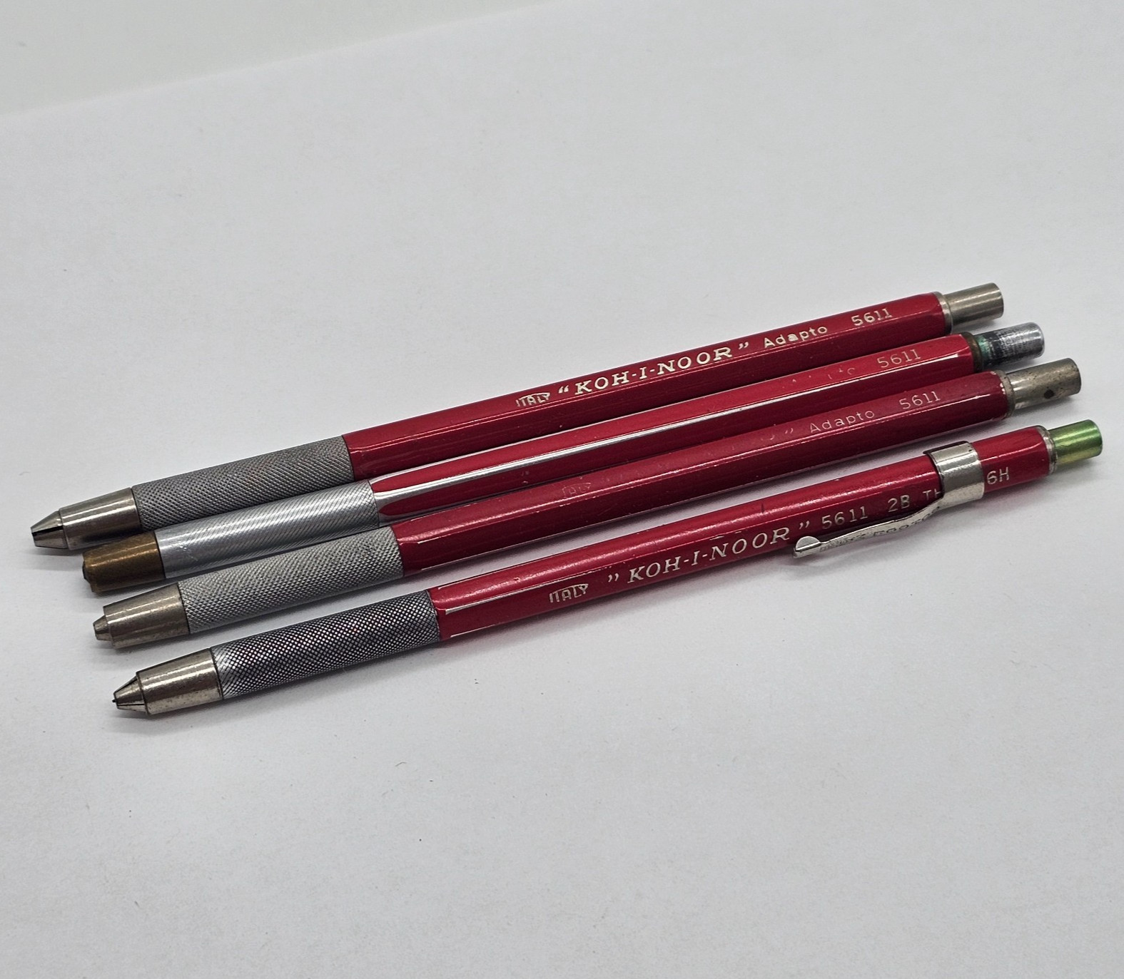 Koh I Noor 5611 Mechanical Lead Pencils Holders 4 Pieces Vintage Drafting