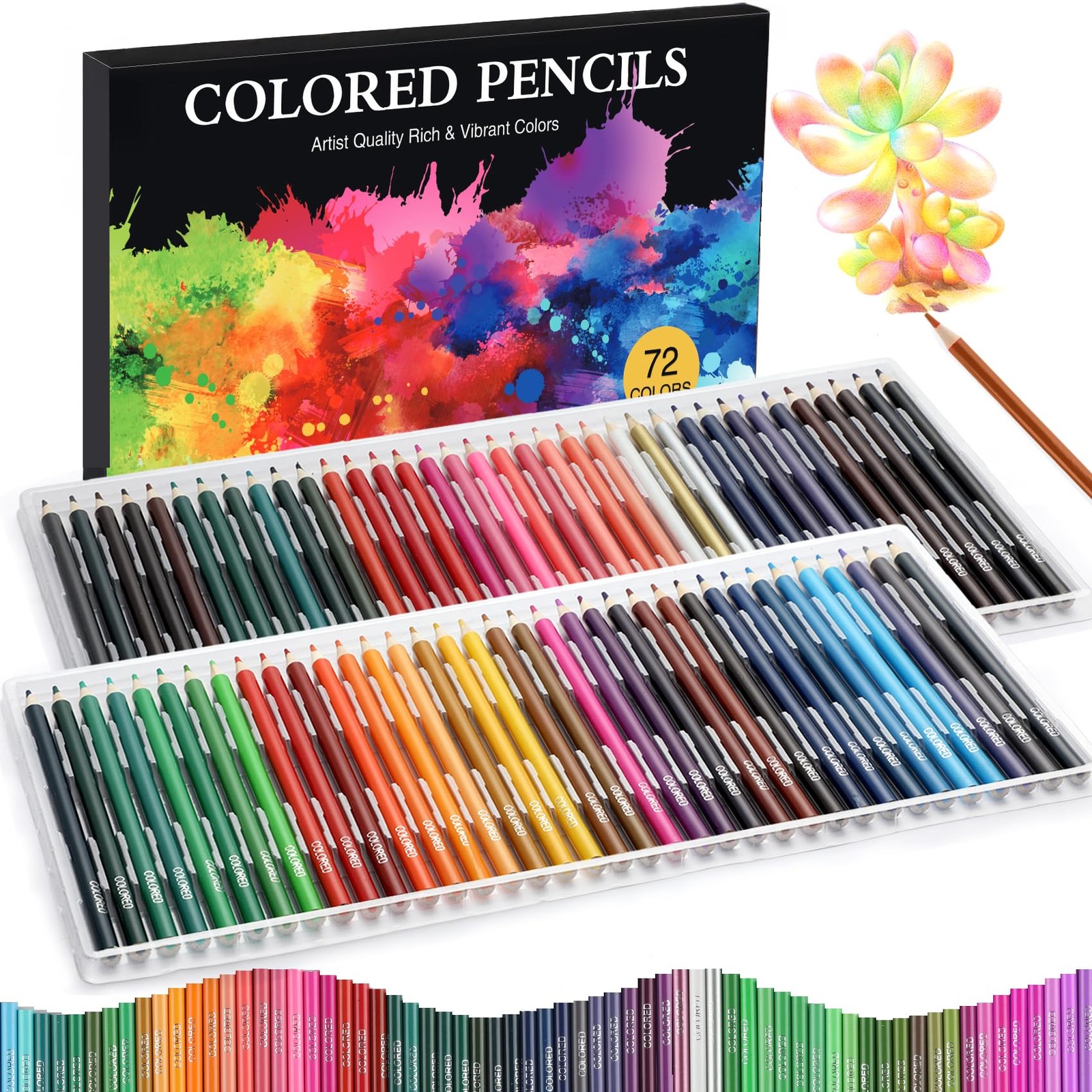 TMOL 72 Pack Colored Pencils for Adult Coloring 1 Count (Pack of 72), 72 pack