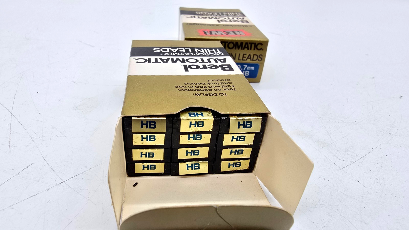 Lot of 2 Vintage Berol Automatic Thin Leads “HB” 0.7mm 2 box 12 Tubes ea NEW NOS