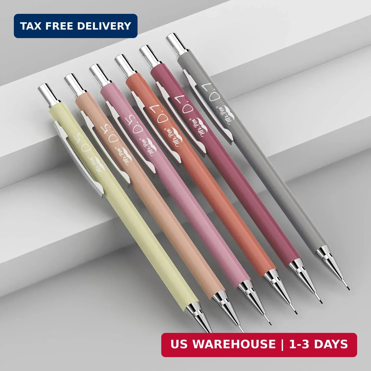 Mr. Pen- Cute Mechanical Pencil Set with Lead Refills & Erasers, 6 Pack | 2 Size