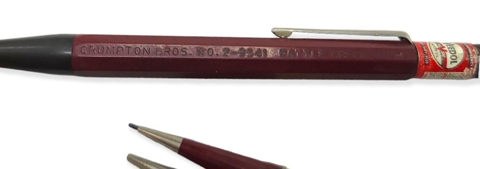 vintage advertising mechanical pencils gas & oil Veedol mufflers Battle Creek Mi