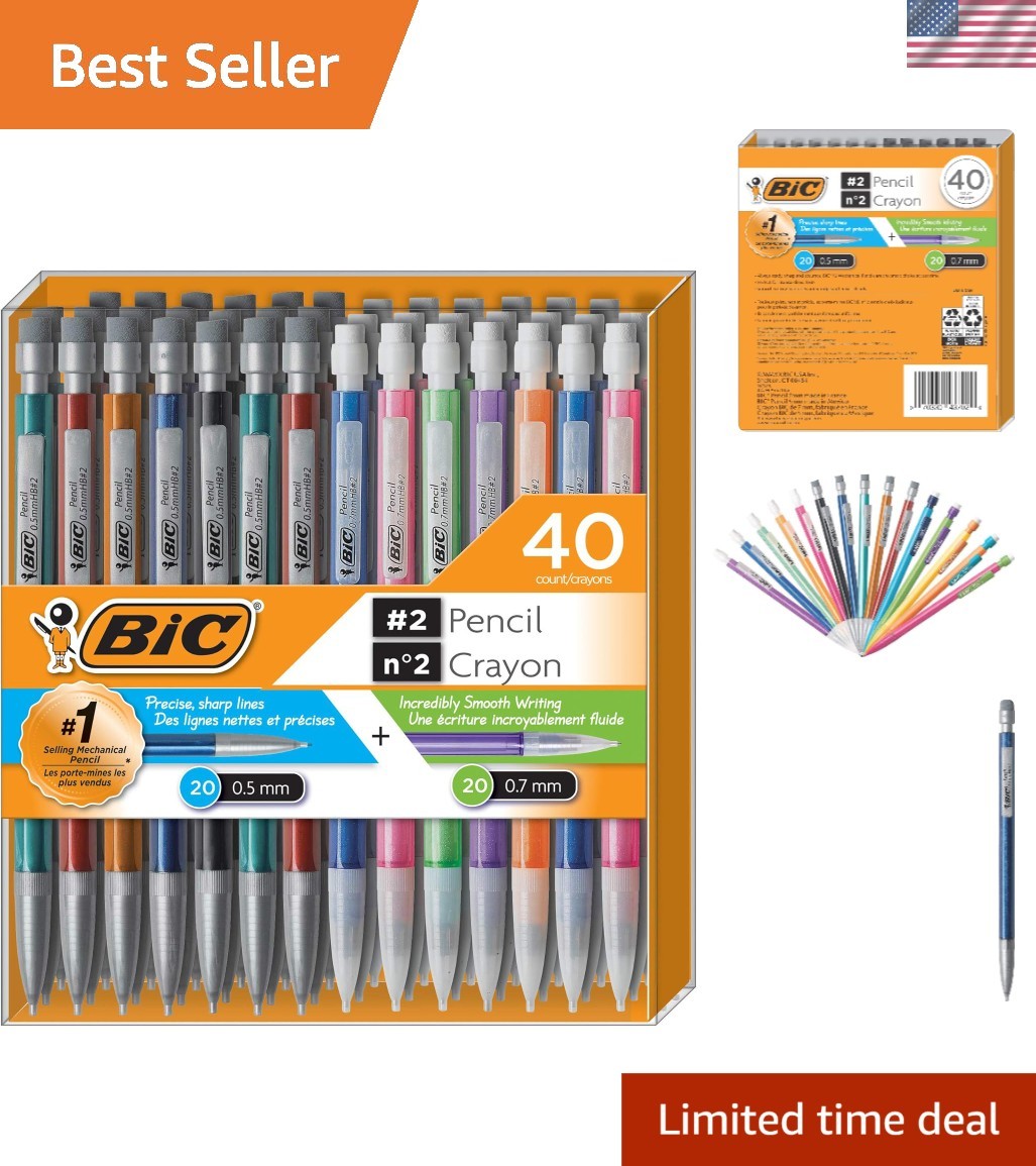 Mechanical Pencil EXTRA SMOOTH, 40 Pack Of Twenty 0.5mm, and Twenty 0.7 mm – …