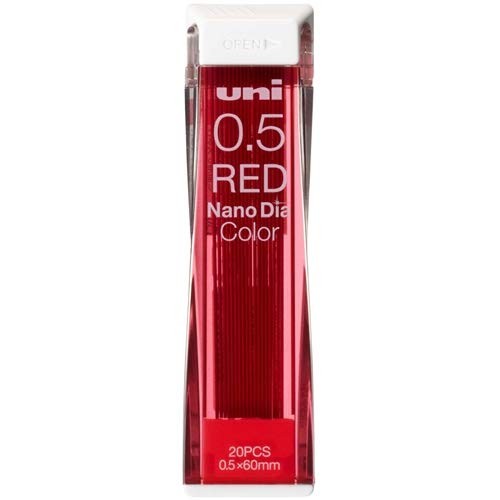 Mitsubishi Pencil Uni Nano Diamond Color Lead 0.5mm Red (Set of 2)