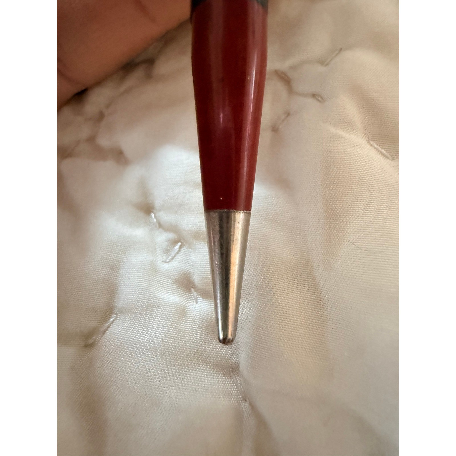 Vintage Lindy Mechanical Pencil Black and Red Two Tone Silver Clip Collectible
