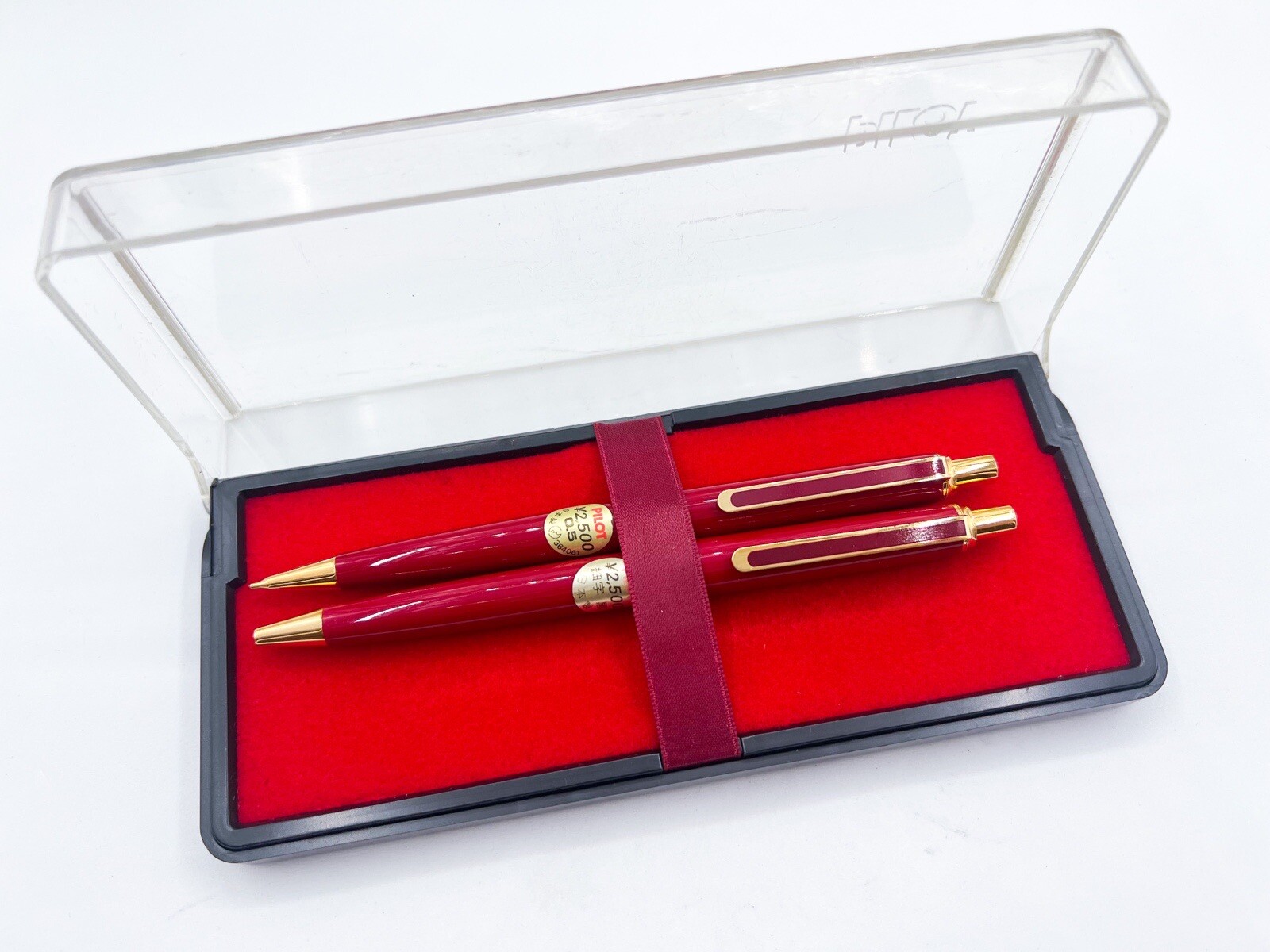 NOS rare Pilot Red Mechanical Pencil Ballpoint Pen price tag With Box