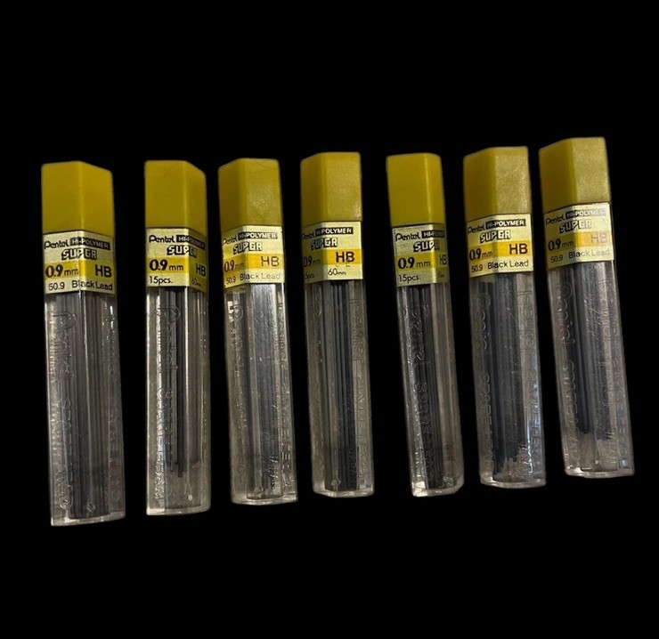 PENTEL Mechanical Pencil Lead Refills .0.9 7 Tubes Super High Polymer Drafting