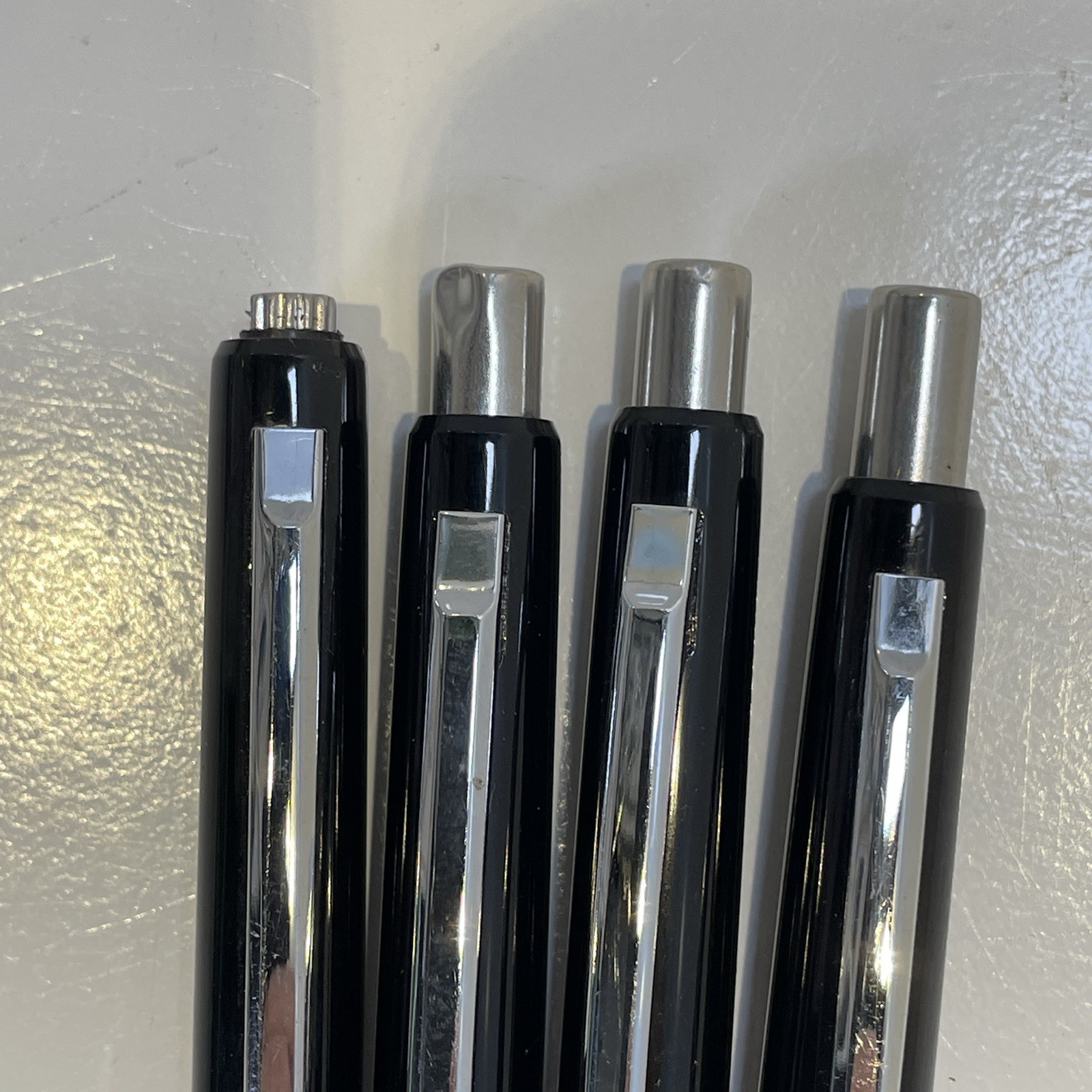 Vintage Pentel 5 Mechanical Pencil 0.5mm Black Barrel Chrome Japan Lot Of 4