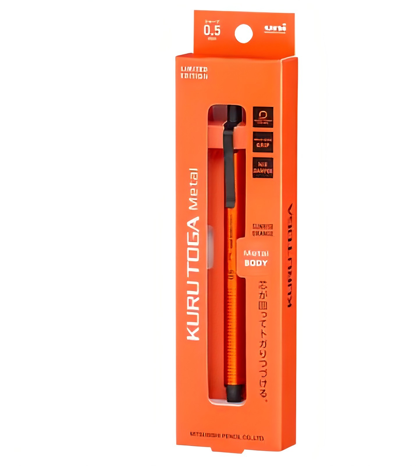 Limited Uni Kuru Toga Metal 0.5 Sunrise Orange + Metal Case Set Both Ltd Japan