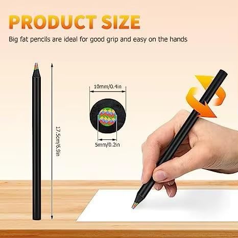 SEQ Rainbow Pencils for Kids – 8 Pack Multicolor Magic Color