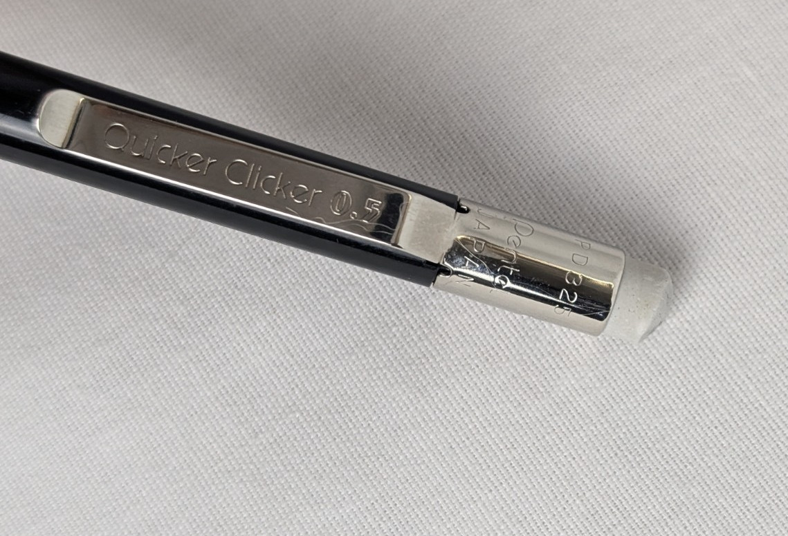 Vintage Pentel Quicker Clicker Junior PD325 Black Mechanical Pencil