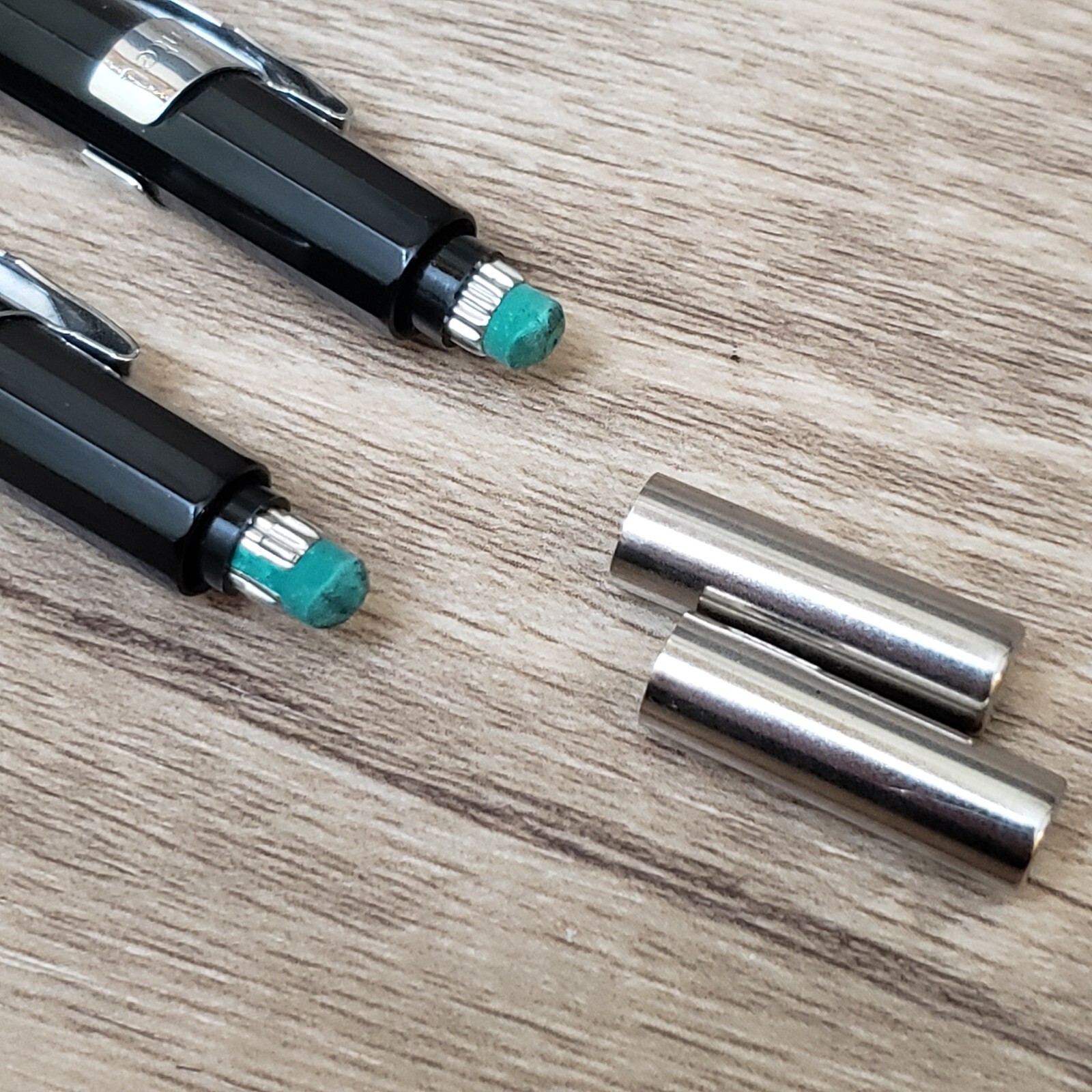 2 Vintage PENTEL P205 Mechanical Pencils Plastic & Chrome 0.5mm Japan