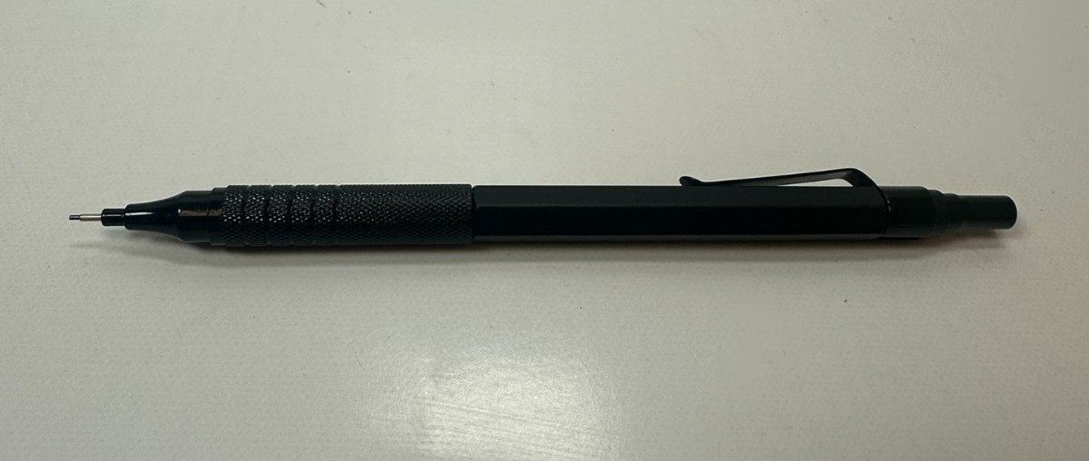 0.7mm Mechanical Pencil Full Metal Gloss Black with Steel Case (Lot of 3) – New