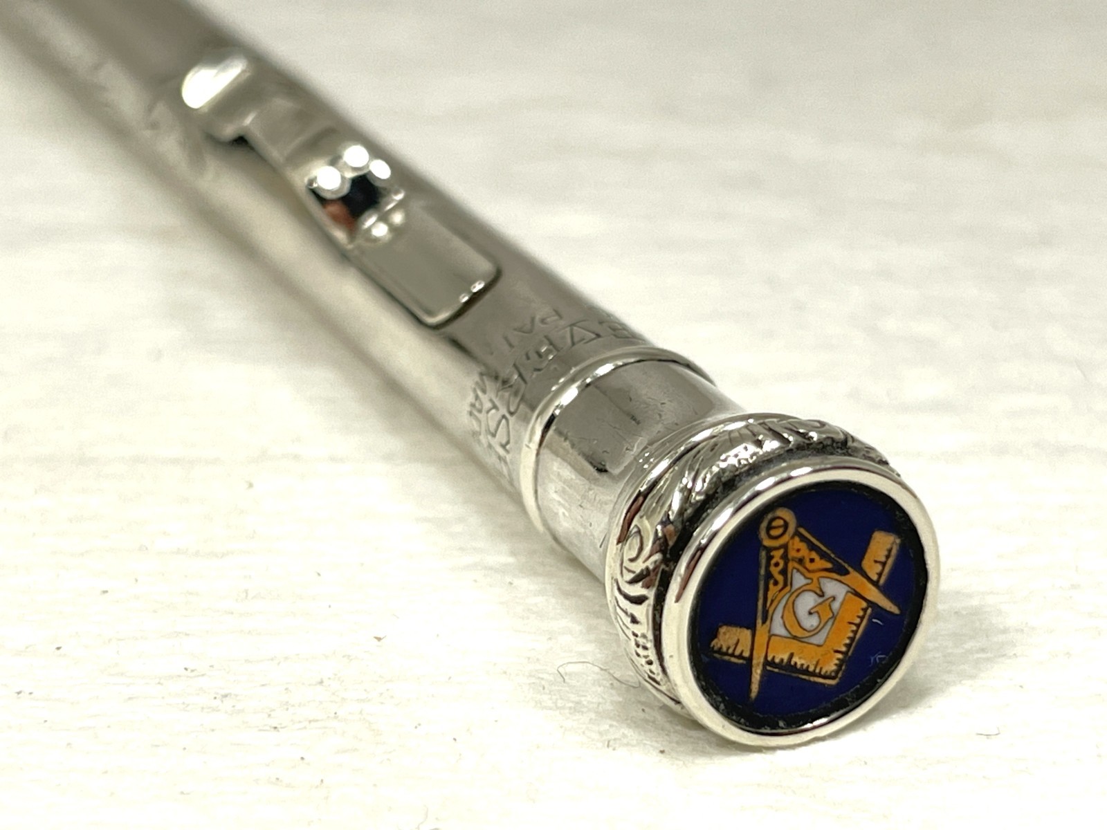 Vintage EVERSHARP Mechanical Pencil ~ STERLING w/Floral Engraving ~ MASONIC Seal