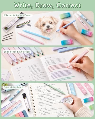 54 PCS School Supplies Set Cute with Large Pen Case