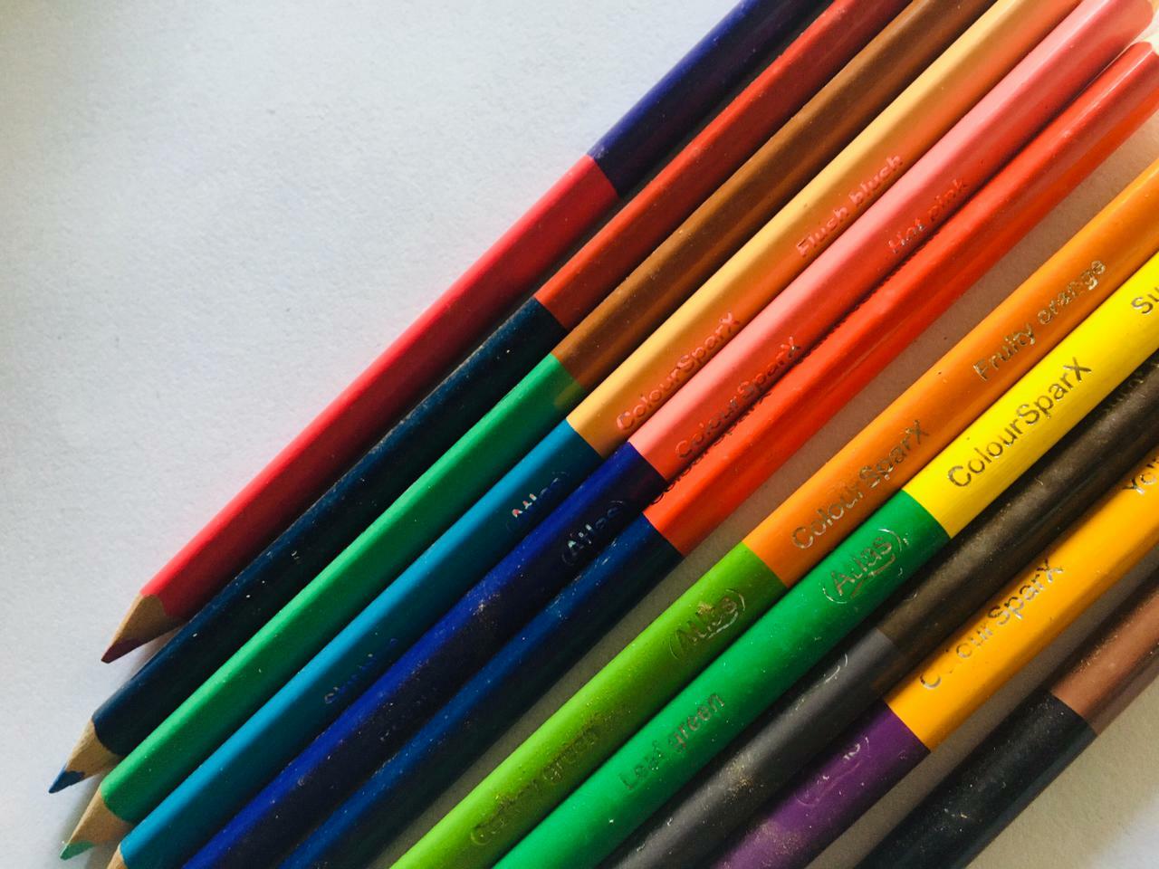 24 Multicolor 12 pencils drawing art kid’s adults 2 in 1 wood pencil Stationary