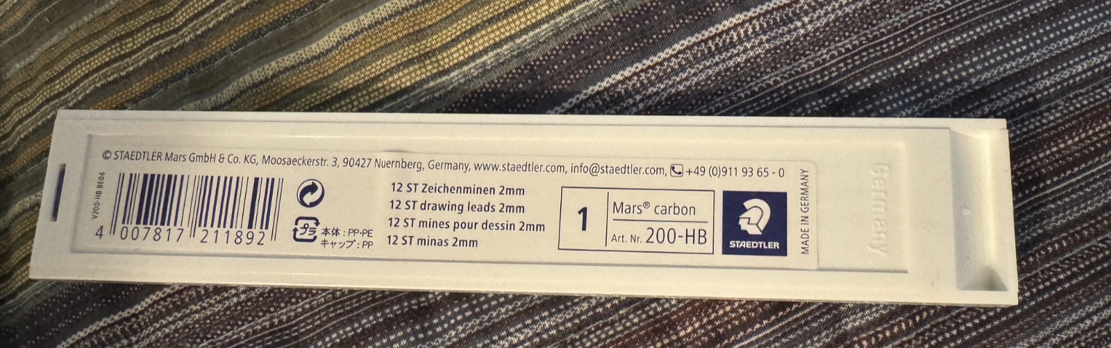 STAEDTLER MARS CARBON REFILL LEAD TRAY 12 LEADSX 2.0MM HB