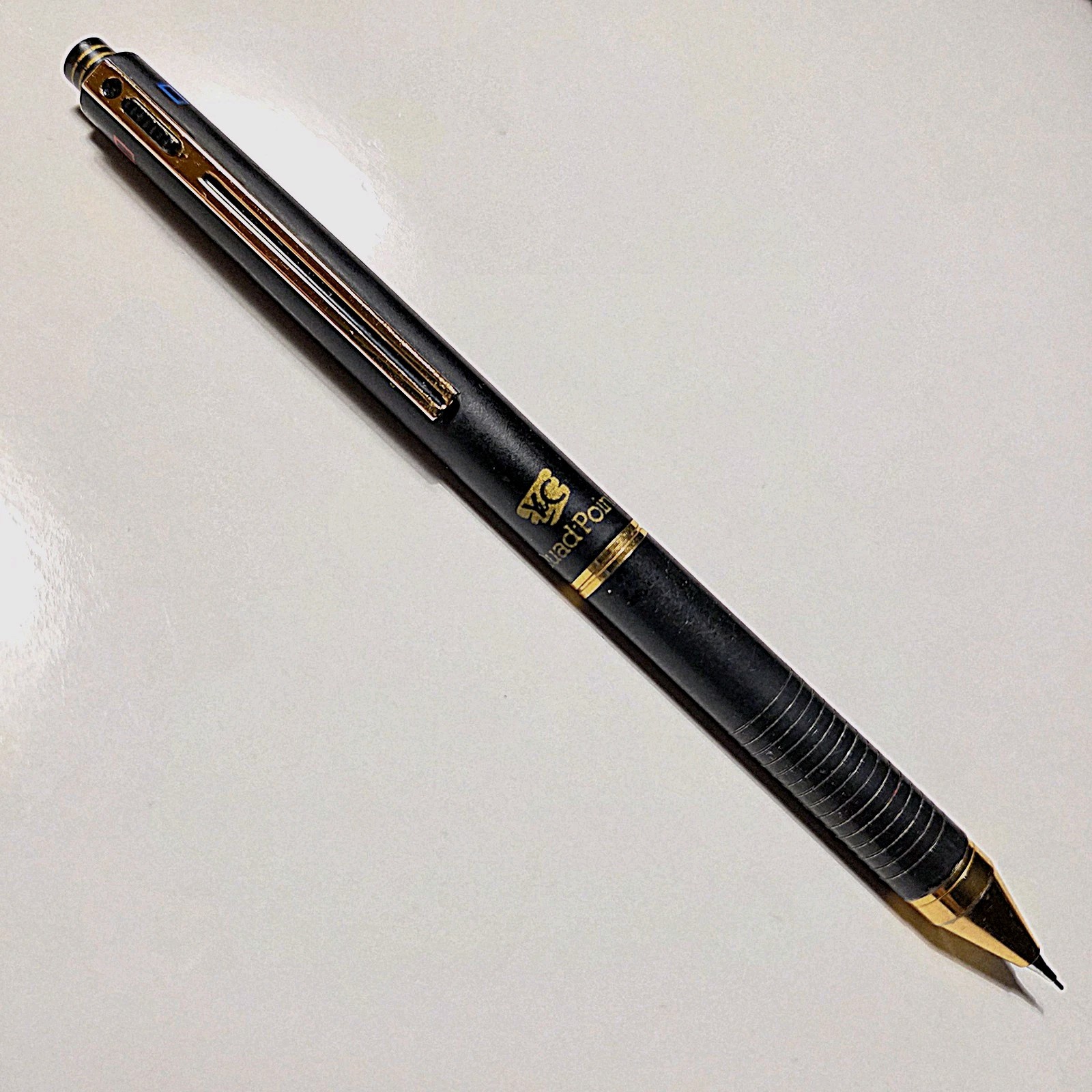 Vintage Yasutomo (Y&C) QuadPoint Mechanical Pen Pencil Black Gold Plated Japan