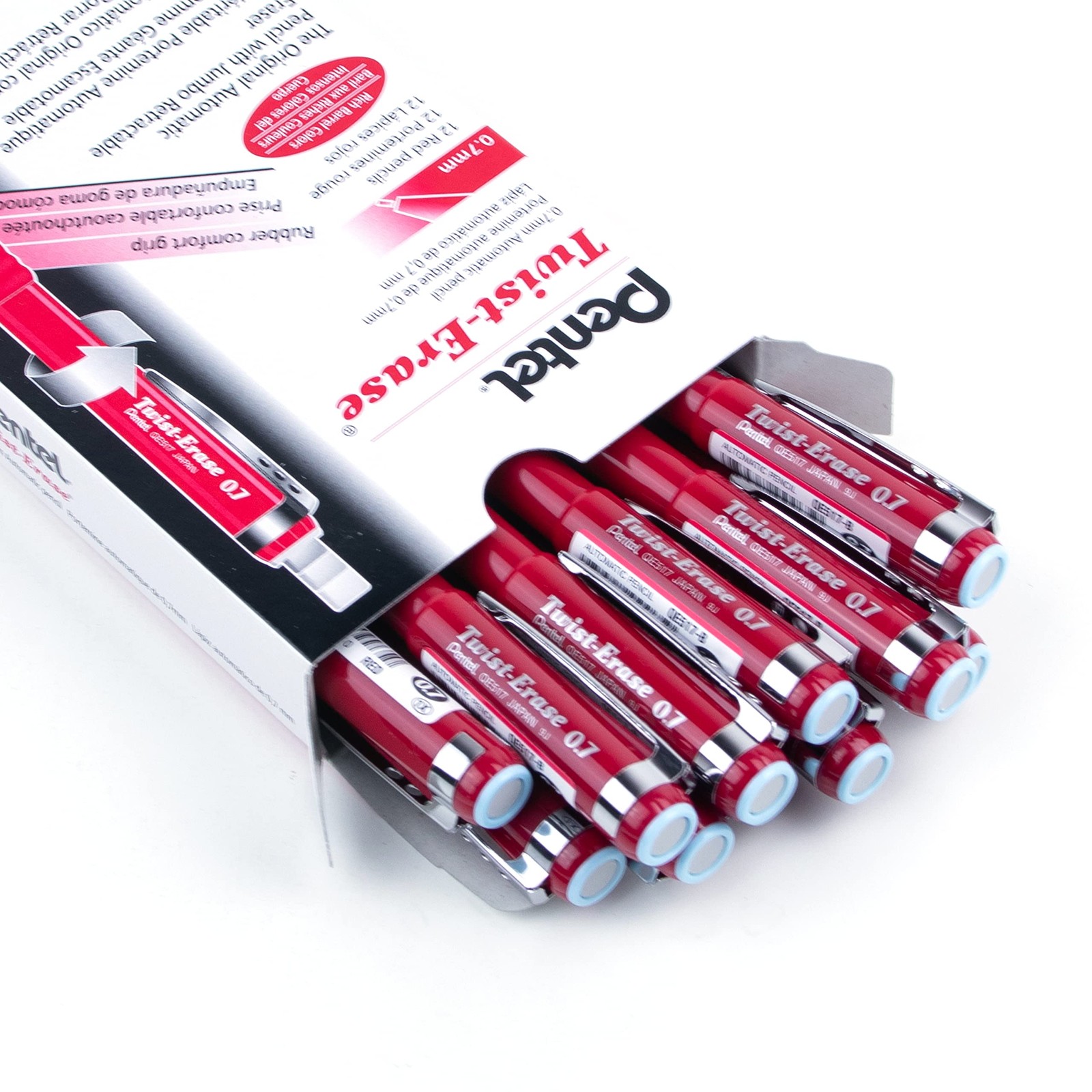 Pentel Twist Erase III Mechanical Pencil 0.7mm 12 Count with Eraser and Grip