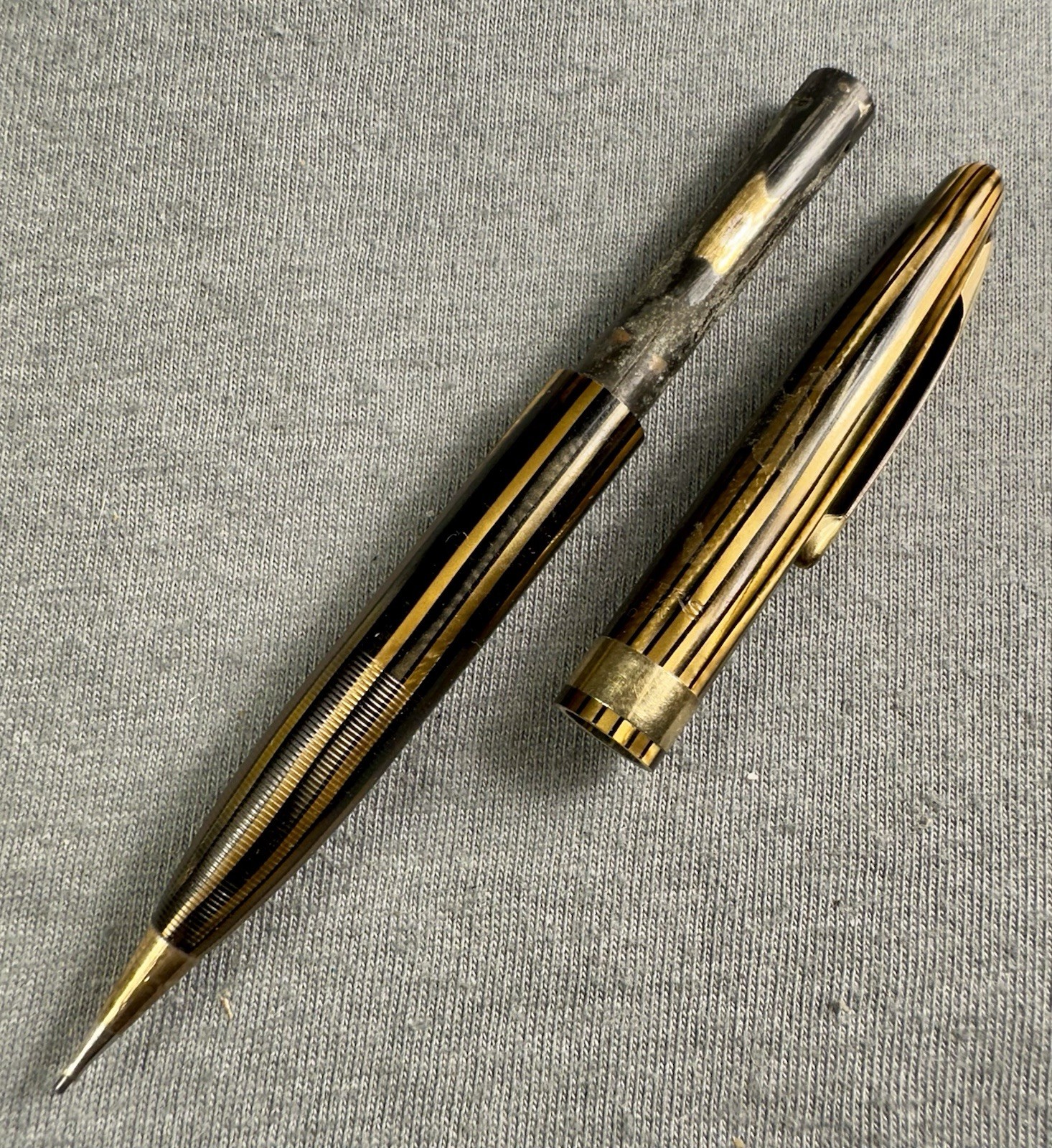 Sheaffer 400 Statesman Pencil Brown & Gold Striated Striped 0.9mm 1940’s USA