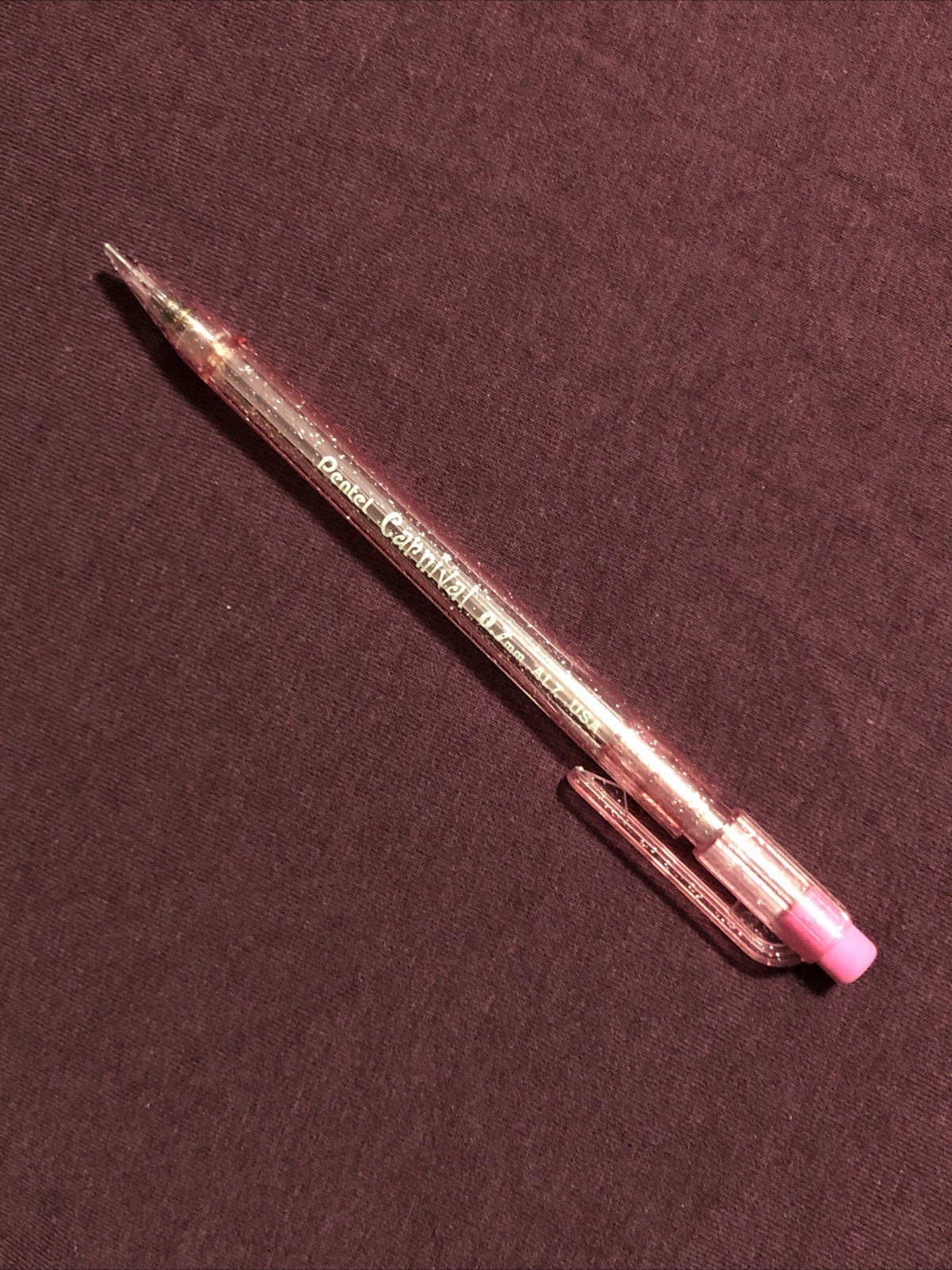 Pentel Carnival 0.7mm Mechanical Pencil AL7 Pink Glitter USA