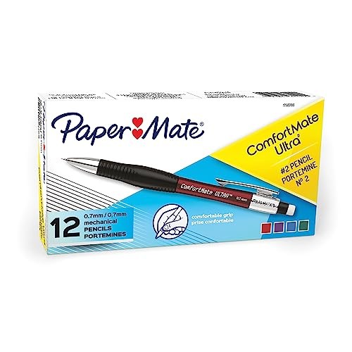Paper Mate Comfort Mate Ultra Mechanical Pencils, 0.7mm HB #2 Lead, 12 .7MM