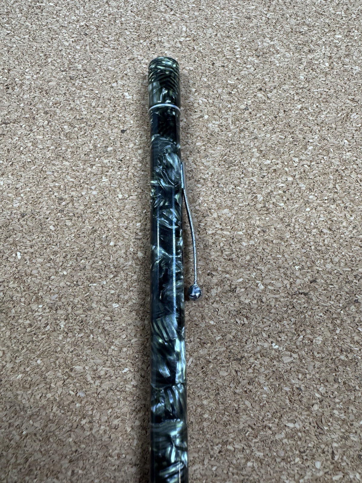 Antique Eversharp 4 Square Green Pattern Celluloid Mechanical Pencil Chrome Trim