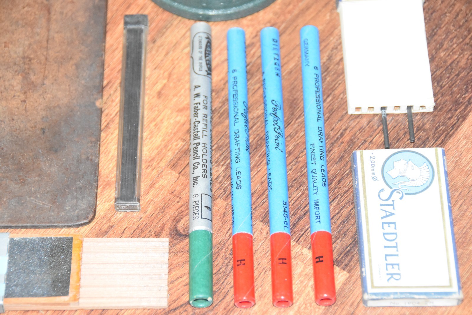 vintage Lot of mechanical Pencil Lead & Desk Supplies Sharpener Staedtler Mars H