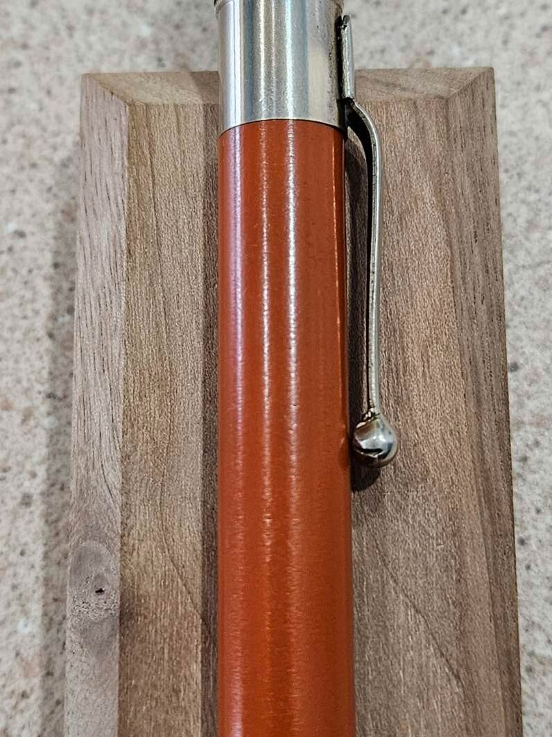 Vintage Unbranded Orange 5 Inch Long Mechanical Pencil & Eraser- Working