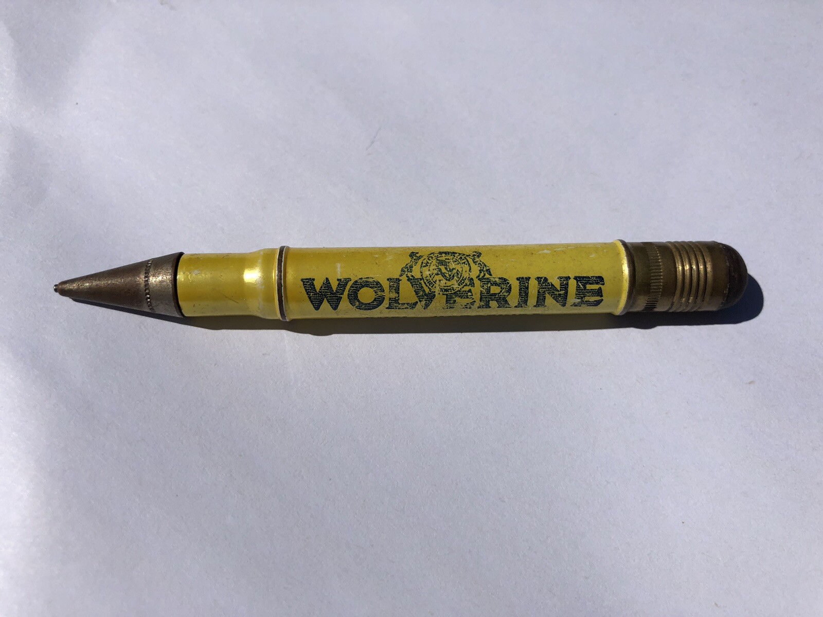 Vtg Wolverine Shell Horsehide Work Shoe Advertising Bullet Mechanical Pencil