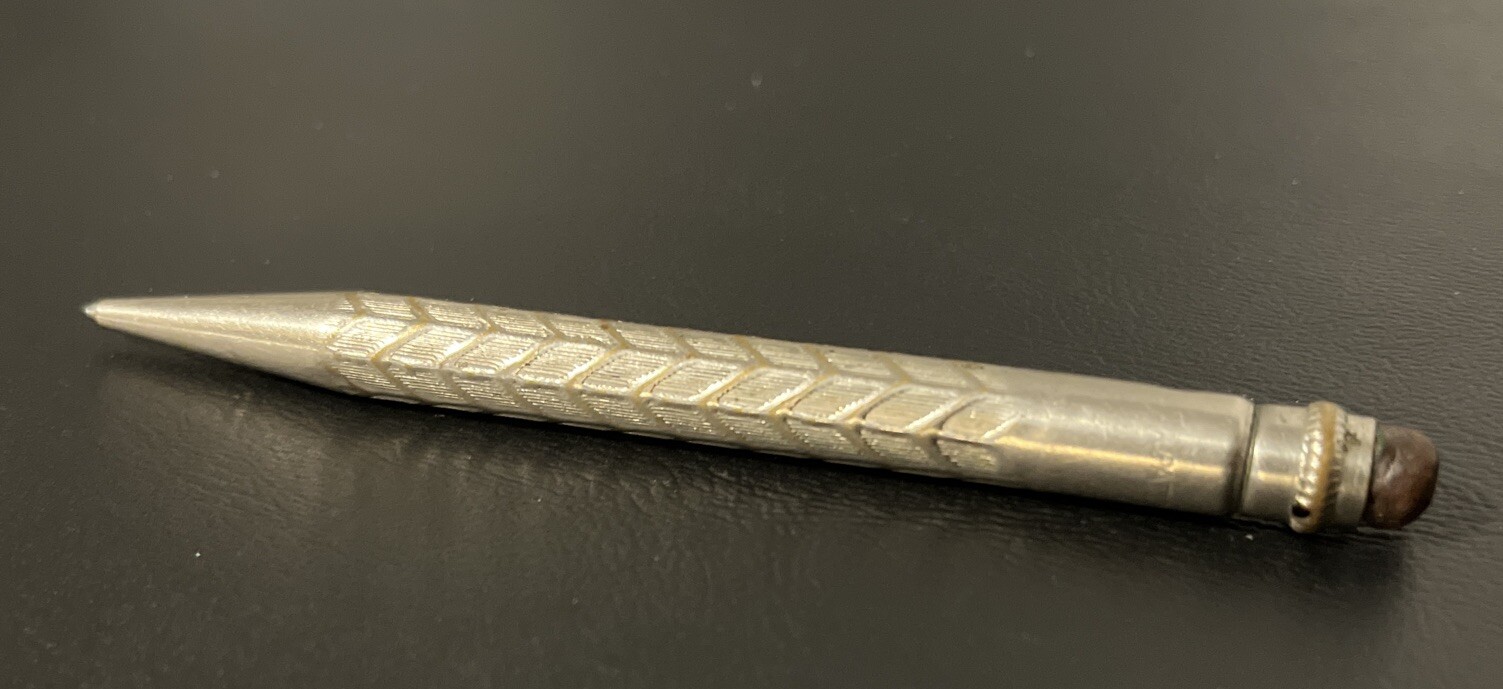 Beautiful Vintage Silver Gold Filled Mechanical Pencil -Twist Top Eraser-3-7/8”L