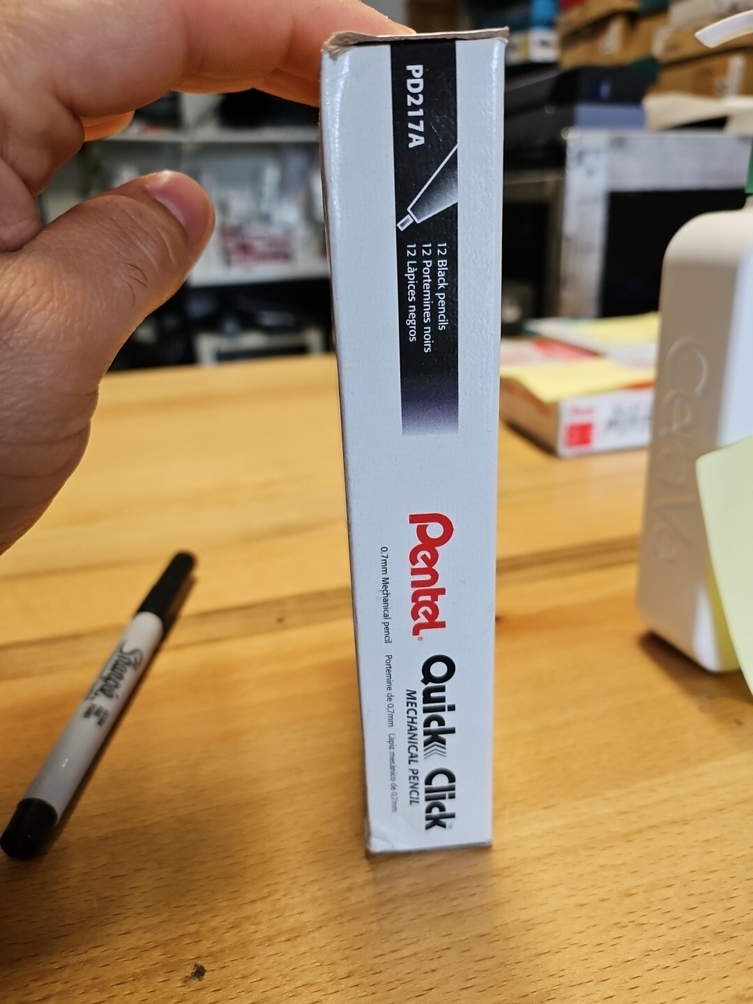 Pentel Quick Click Mechanical Pencil, (0.7mm), Medium, Black Barrel, Box of 12