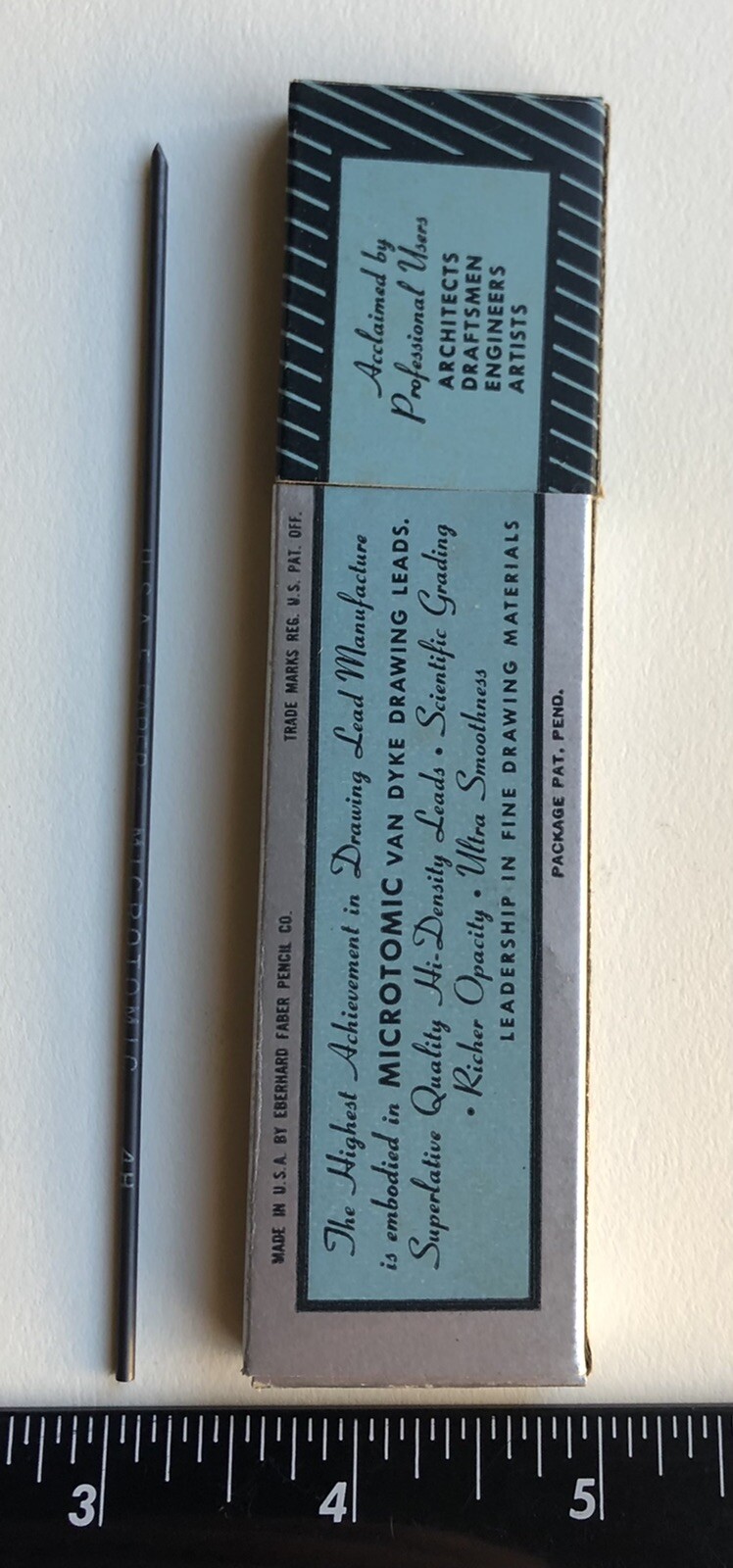 Vintage Eberhard Faber Microtomic 6100 4H 2mm Mechanical Artist Pencil 6pk Lead