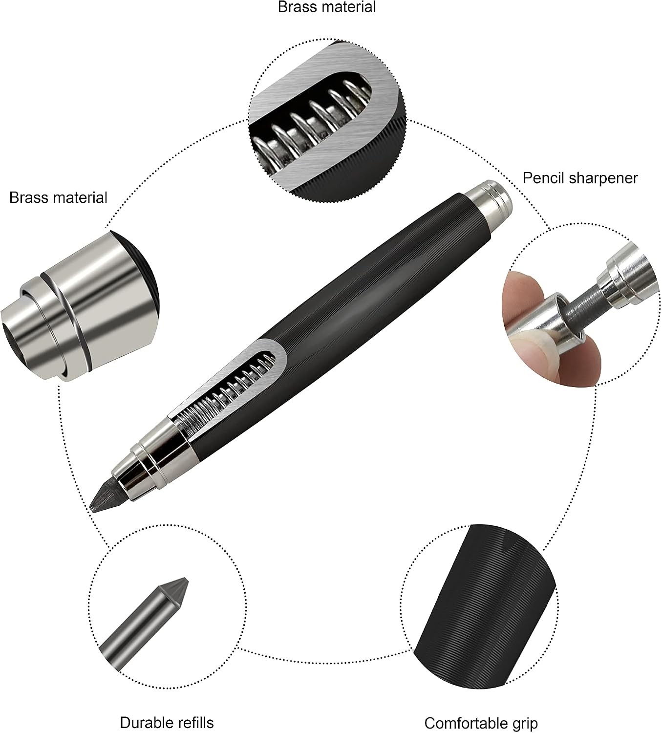 WSD Sketch Up 5.6mm Mechanical Pencil Mechanical Clutch with Built Sharpener …