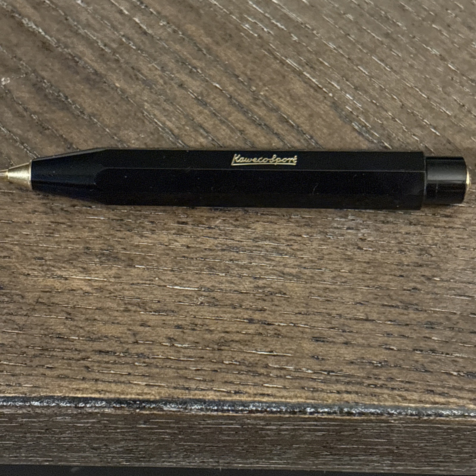 Kaweco Mechanical Pencil Skyline Plastic Barrel, Sport Black With Gold Trim