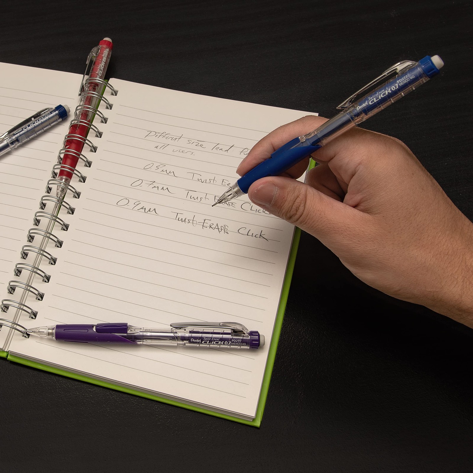 Pentel Twist-Erase Click Mechanical Pencil, (0.9mm), 0.9mm, Black and Red
