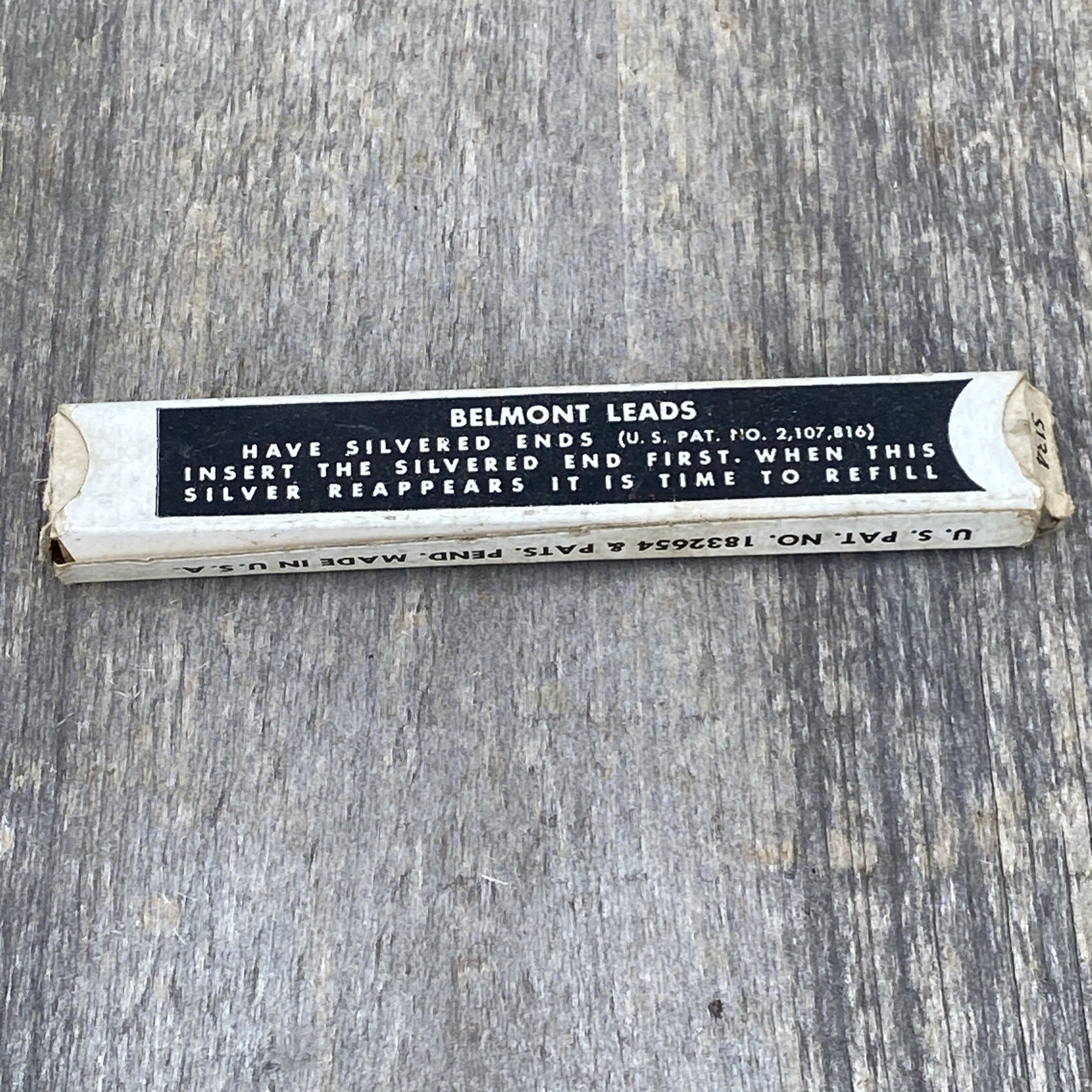 Vintage Rexall BELMONT HB Black 1.18mm Silvered Pencil Lead, Nearly Empty