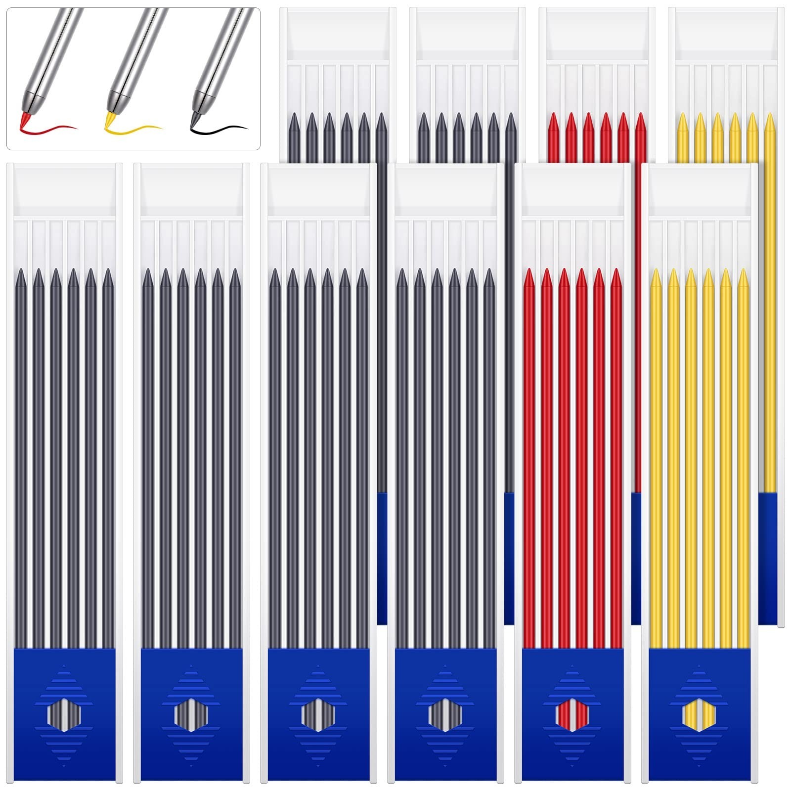 Spakon 60 Pcs 300 Pcs 2.8mm Lead Refill Carpenter Construction Pencils Lead R…