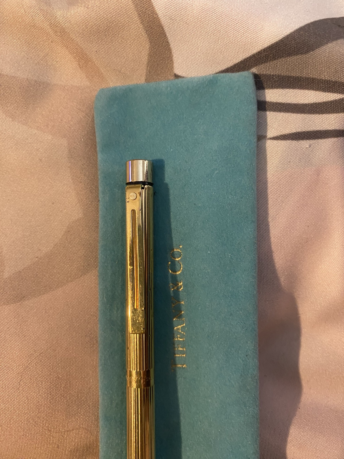 Vintage Sheaffer Gold Electroplated Mechanical Pencil White Dot Clip No Lead