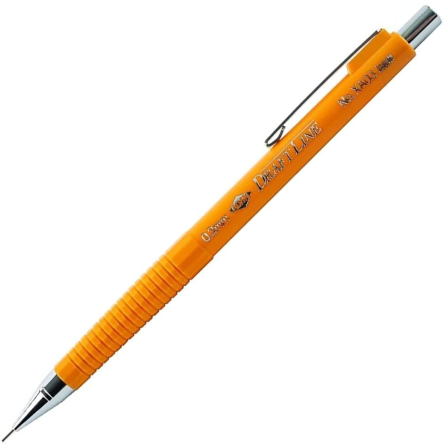 Alvin XA03 Draft-Line 0.3mm Yellow Barrel Mechanical Pencil, Built-in Eraser
