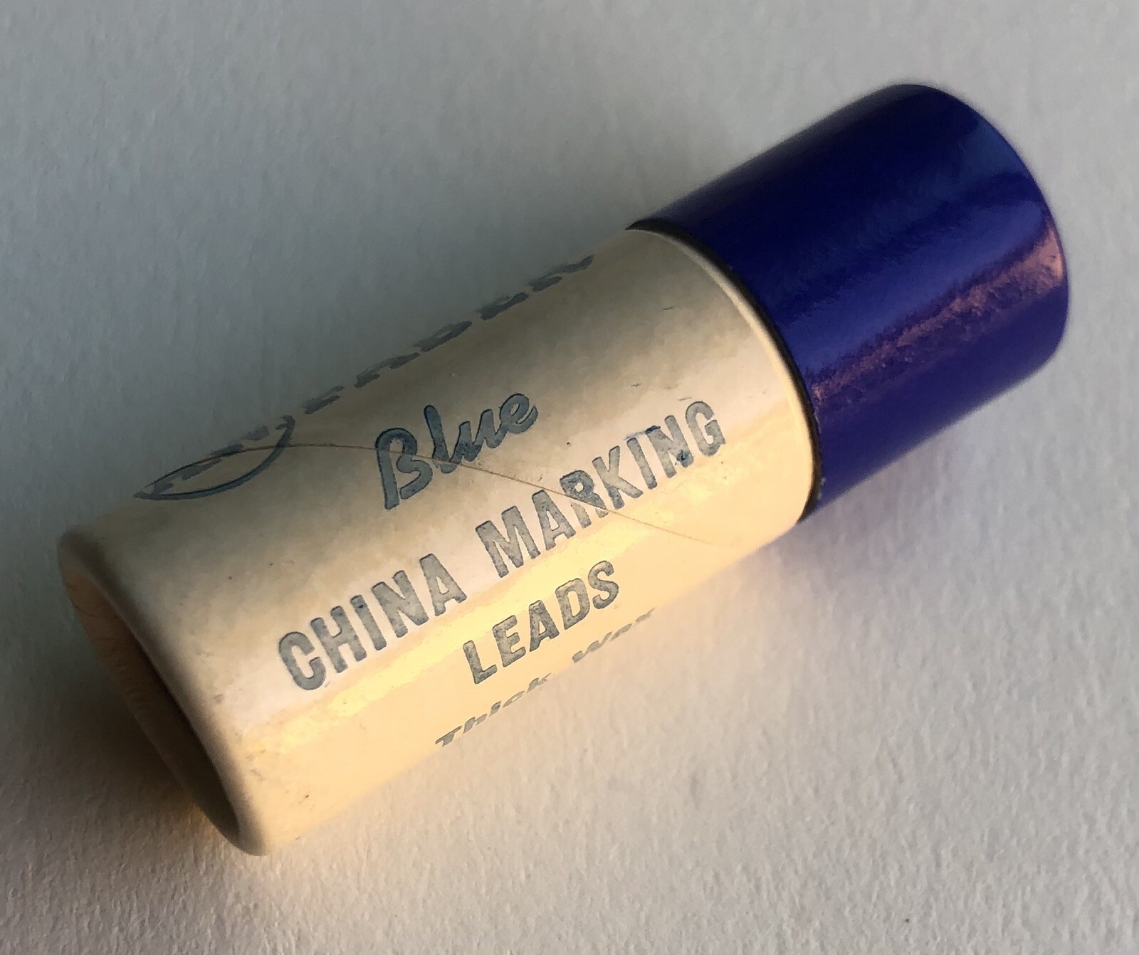 Vintage A. W. Faber Blue China Marking 4mm Leads NOS 6 Per Tube Extra Holder USA