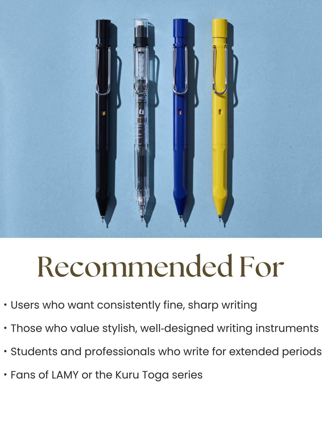 LAMY safari KURUTOGA Inside 0.5mm Mechanical Pencil Yellow – Custom Hybrid Model
