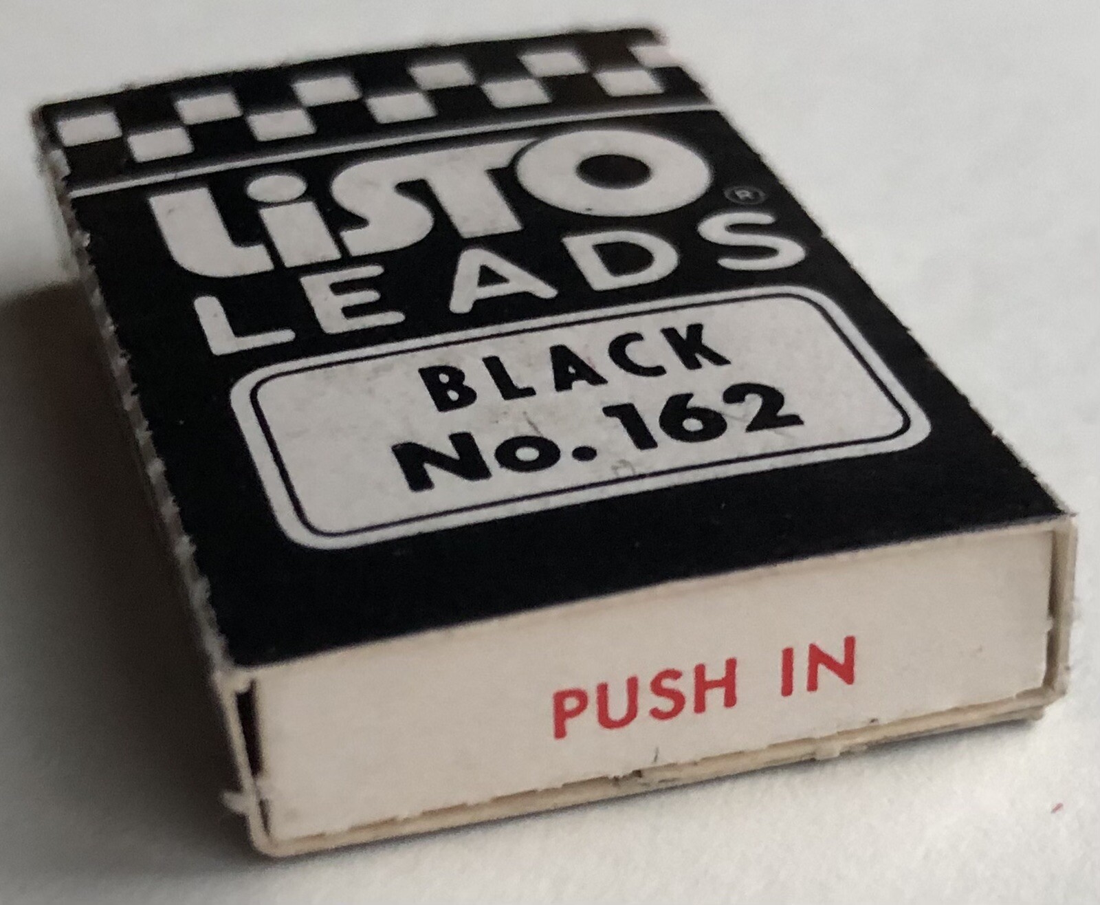 Vintage LISTO Pencil Corporation 4mm Black No. 162 Marking Lead 6 Pack CA USA