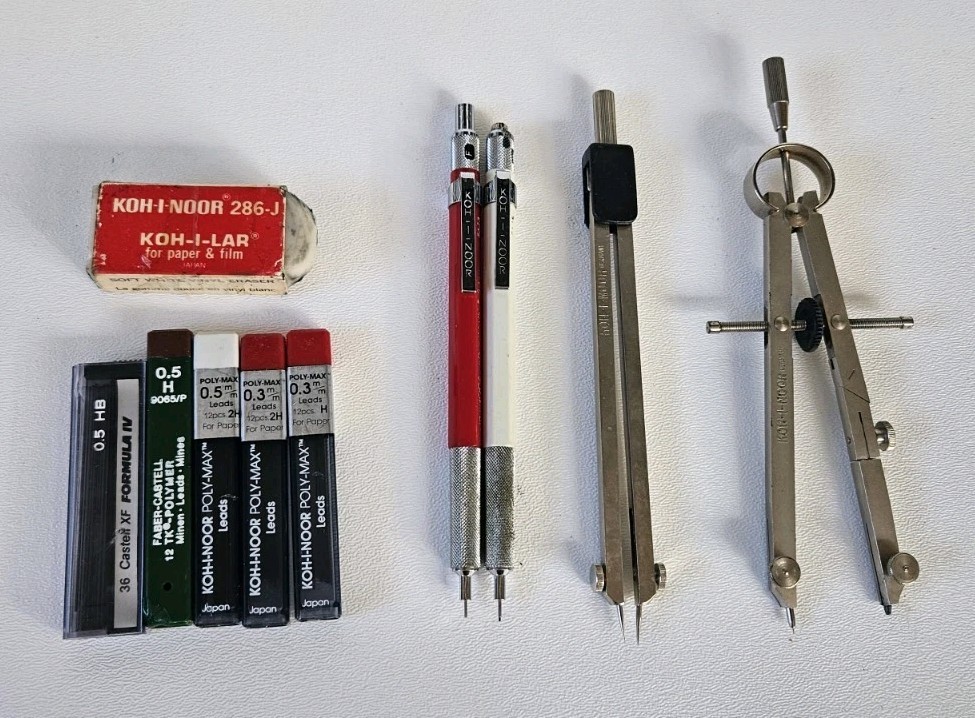 Vintage KOH-I-NOOR RAPIDOMATIC 5633 Mechanical Pencils & Drafting Tools Japan